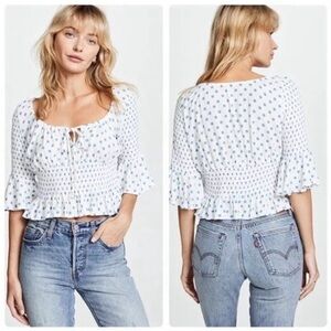 Free People A Bit of Something Sweet Top in White Combo, Size S